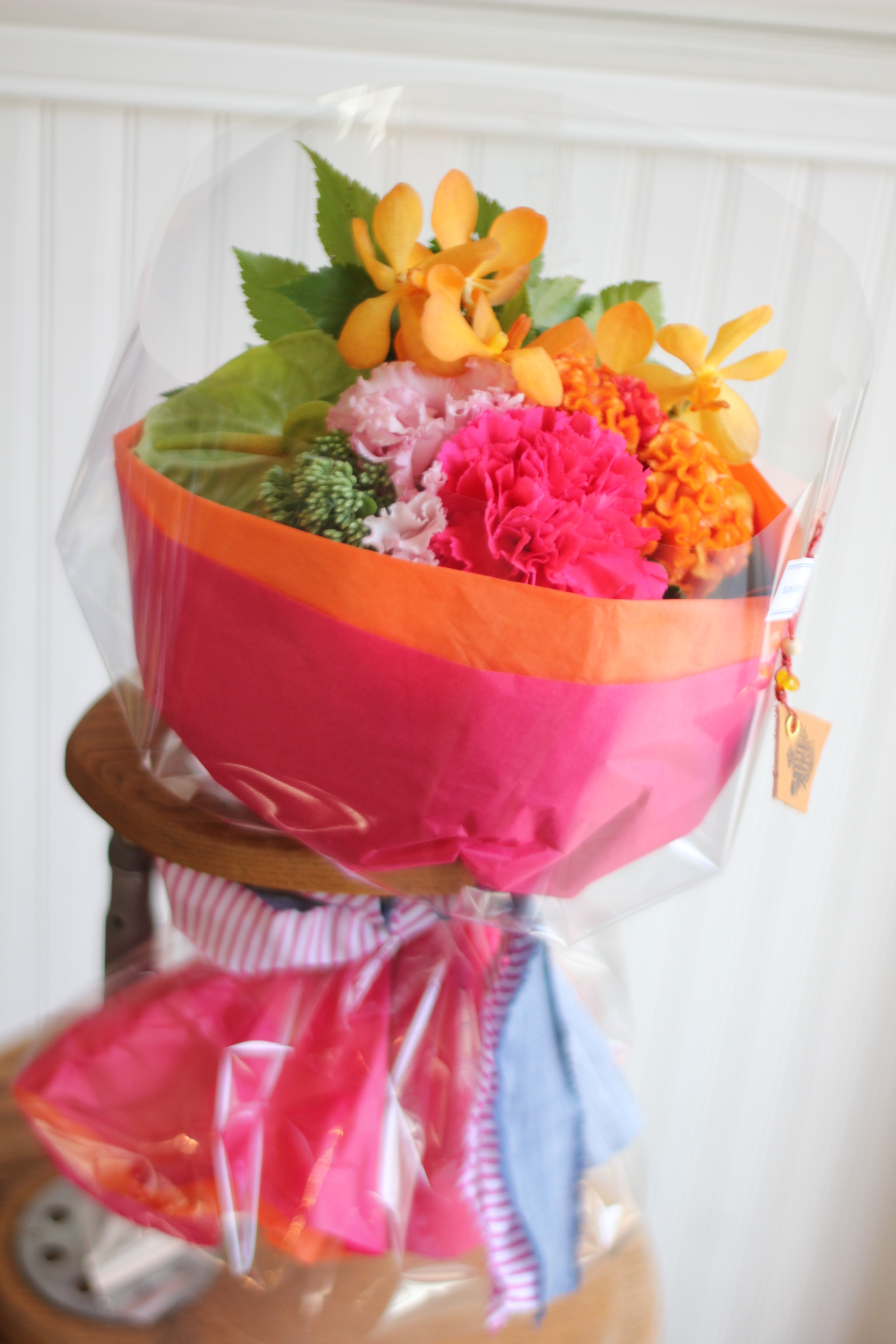 花束　アレンジメント　おまかせ季節のお花　生花花束　ラウンドブーケ 色が選べる3000円おまかせ花束（ラウンドブーケ） - 【姫路市・花屋